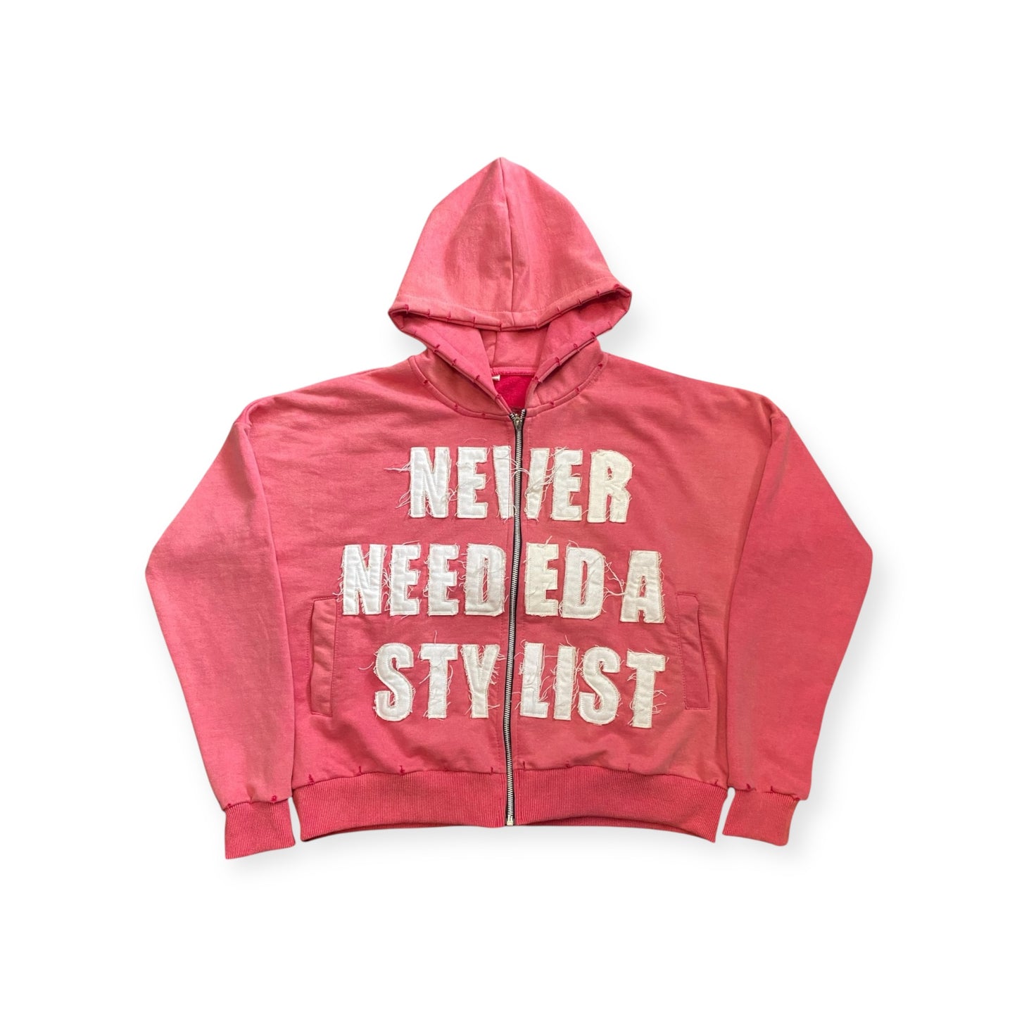 Pink “NNAS” zip up hoodie